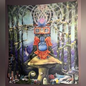 Society6 forest melody wall tapestry psychedelic, Buddha, mushrooms